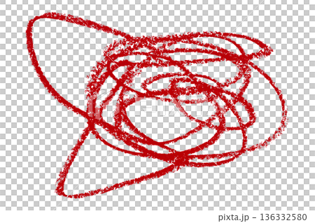 red pencil strokes isolated on transparent background 136332580