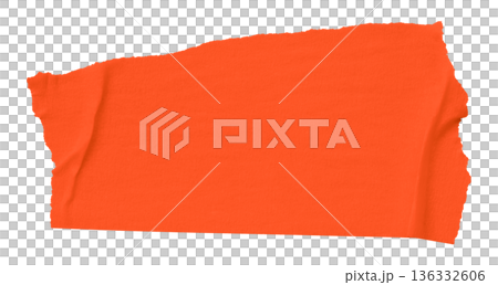 red crumpled torn tape isolated on transparent background. red crumpled torn tape isolated on transparent background. 136332606