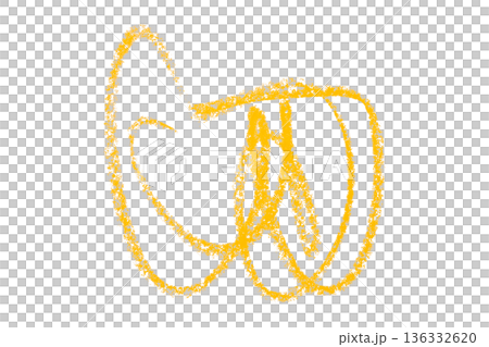 yellow pencil strokes isolated on transparent background 136332620