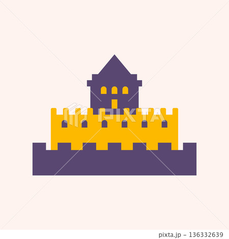 Ancient fort design icon. 136332639