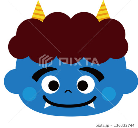 節分の青鬼のイラスト かわいい鬼のキャラクター素材 節分の青鬼のイラスト かわいい鬼のキャラクター素材 136332744