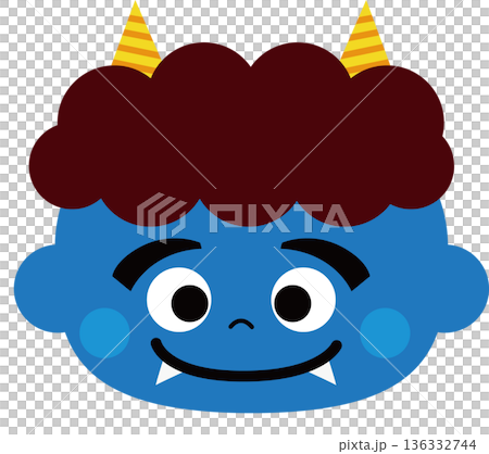節分の青鬼のイラスト かわいい鬼のキャラクター素材 節分の青鬼のイラスト かわいい鬼のキャラクター素材 136332744