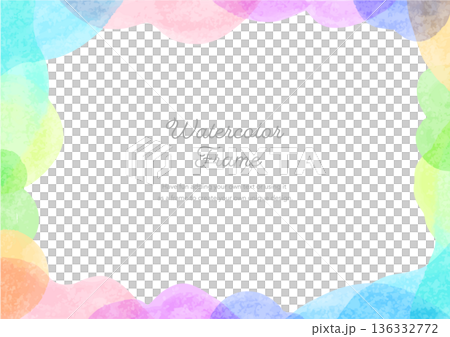 Watercolor wave frame, colorful decorative frame, pastel rainbow border, colorful watercolor wave frame background Watercolor wave frame, colorful decorative frame, pastel rainbow border, colorful watercolor wave frame background 136332772