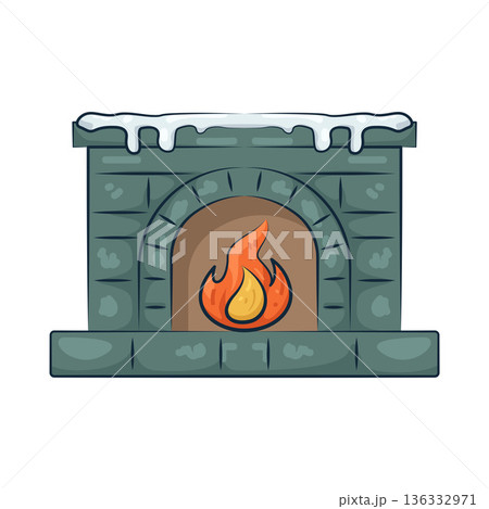 Illustration of fireplace  136332971