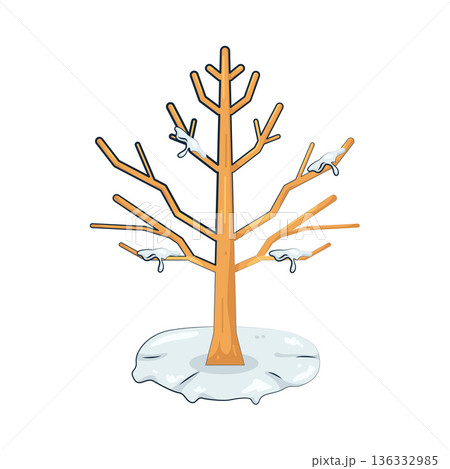 Illustration of snowy bare tree Illustration of snowy bare tree 136332985