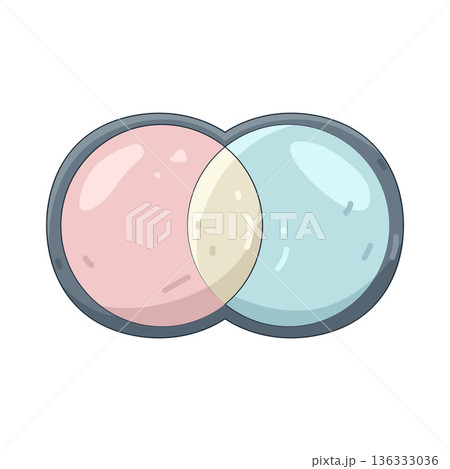 Illustration of Two overlapping circle 136333036