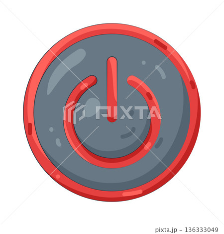 Illustration of round power buttonのイラスト素材 [136333049] - PIXTA