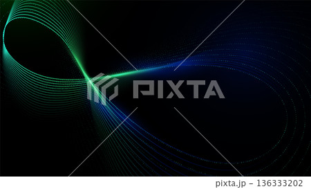 Colorful, abstract design with a green and blue swirl 136333202