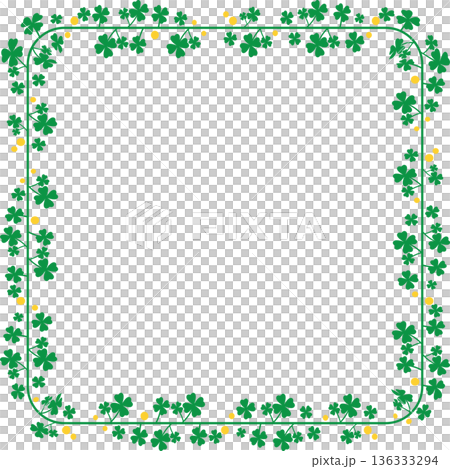 Green Clover Floral Frames for Saint Patrick Celebration 136333294