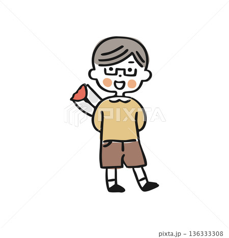 【母の日】花を持つ男の子③ 【母の日】花を持つ男の子③ 136333308