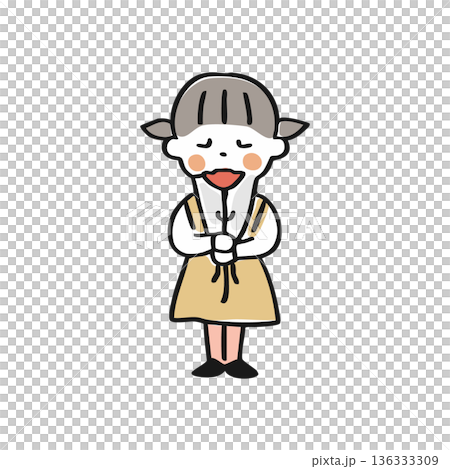 【母親節】手捧鮮花的女孩① 136333309