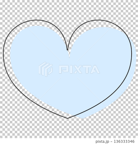 Light blue and light blue heart-shaped material | Misaligned look with lines, pastel 136333346