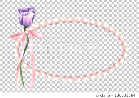 Watercolor romantic card with anemone purple flowers, pearl frame and tied pink bow. Hand drawn festive greeting oval template for birthday, Mothers, Valentines, wedding, Women's Day Isolated on white Watercolor romantic card with anemone purple flowers, pearl frame and tied pink bow. Hand drawn festive greeting oval template for birthday, Mothers, Valentines, wedding, Women's Day Isolated on white 136333564