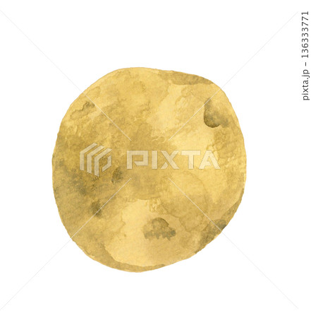 じゃがいも（単品）　野菜の手描き水彩イラスト素材 136333771