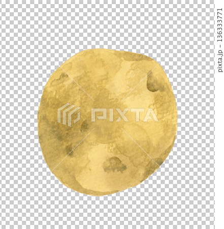 じゃがいも（単品）　野菜の手描き水彩イラスト素材 136333771