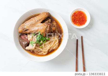 Braised duck noodles with brown soup Braised duck noodles with brown soup 136333811