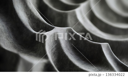 The image is a close up of a black and white object with a lot of texture 136334022