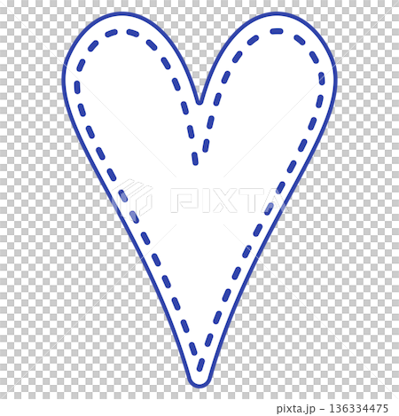 藍色心形布料 | 縫線，白色塗漆，流行 136334475
