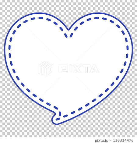 藍色心形布料 | 縫線，白色塗漆，流行 136334476