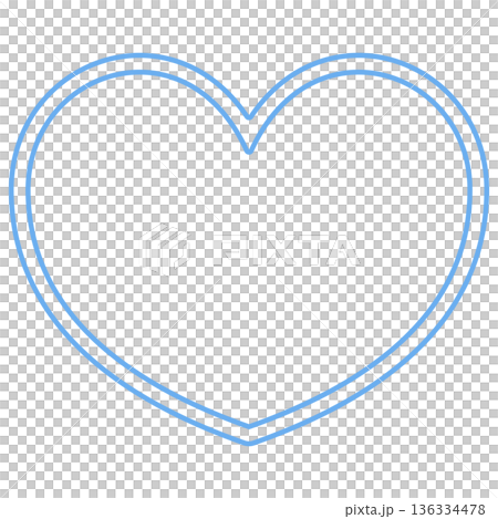 藍色/淺藍色心形材質 | 雙線，透明 136334478