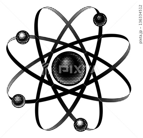 Retro Atomic Science Nuclear Physics Illustration Retro Atomic Science Nuclear Physics Illustration 136334512