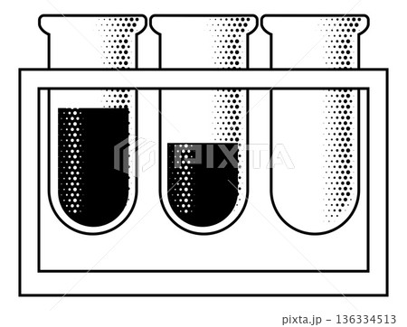 Test Tubes Beaker Flask Rack Retro Science Icon 136334513