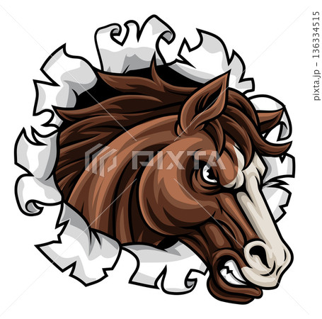Horse Mustang Stallion Bronco Sports Team Mascot 136334515