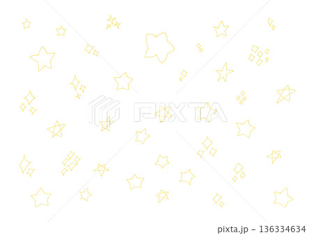 星とキラキラのシンプルな手描きイラストセット2 星とキラキラのシンプルな手描きイラストセット2 136334634