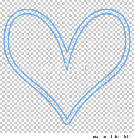 Blue/light blue heart-shaped material | double line, transparent 136334641
