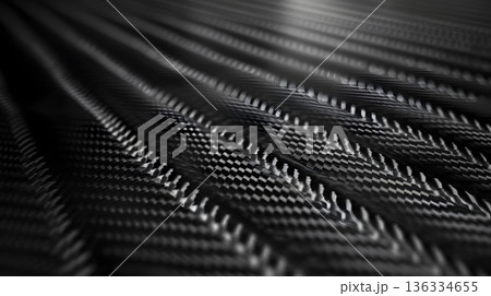 高級感あるブラックカーボンファイバー素材テクスチャ背景 136334655