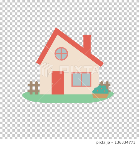 Building material, house illustration, house asset, building 136334773