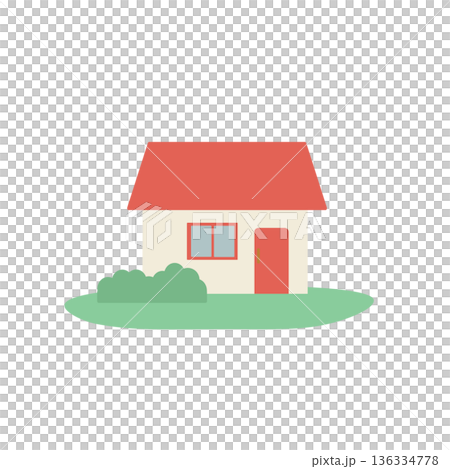 建物素材　家のイラスト　家アセット　ビル 136334778