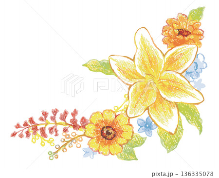 Hand drawn flower ornament. Vector illustration. 136335078