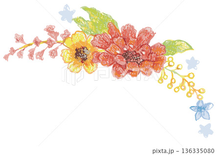 Hand drawn flower ornament. Vector illustration. 136335080