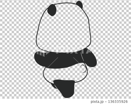 歩くパンダの後姿 136335926
