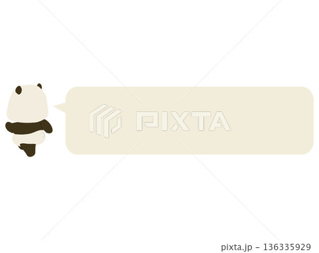 歩くパンダの後姿。吹き出し付き 歩くパンダの後姿。吹き出し付き 136335929
