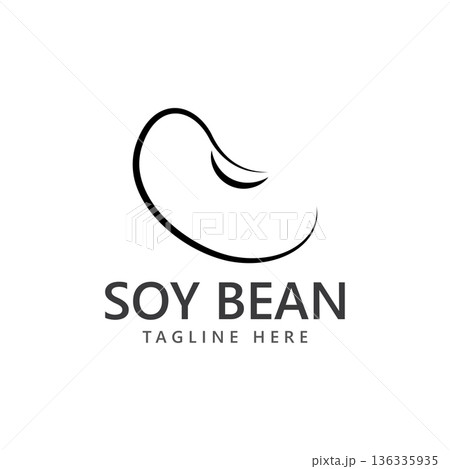 soy bean logo healthy food vector design 136335935