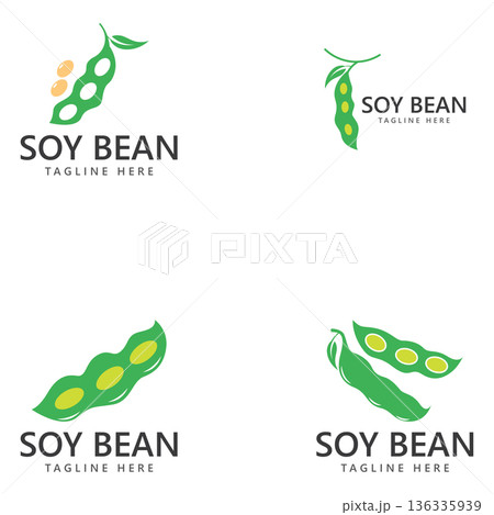 soy bean logo healthy food vector design soy bean logo healthy food vector design 136335939