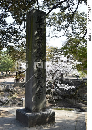 華厳宗大本山東大寺の石碑 華厳宗大本山東大寺の石碑 136335989
