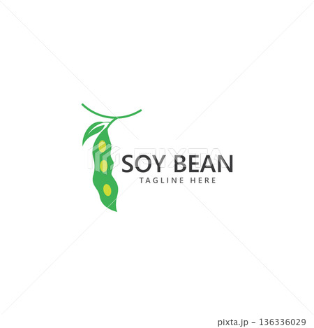 soy bean logo healthy food vector design soy bean logo healthy food vector design 136336029