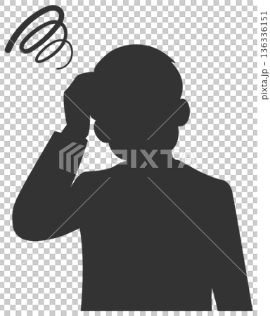 思維的商人剪影 思維的商人剪影 136336151
