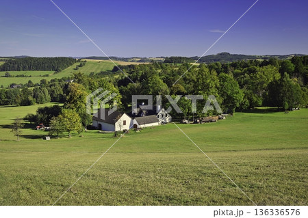 Beautiful autumn landscape. Colourful nature in autumn time. Highlands - Blatiny - Czech Republic. Beautiful autumn landscape. Colourful nature in autumn time. Highlands - Blatiny - Czech Republic. 136336576
