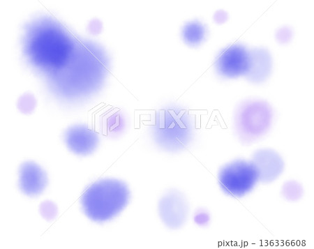 飛び散るウイルスのイメージ、雪や花が舞うイメージのドットのぼやけた背景イラスト 136336608