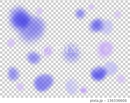 飛び散るウイルスのイメージ、雪や花が舞うイメージのドットのぼやけた背景イラスト 136336608