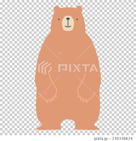 北欧デザイン風の立っている正面向きクマのベクターイラスト 北欧デザイン風の立っている正面向きクマのベクターイラスト 136336614