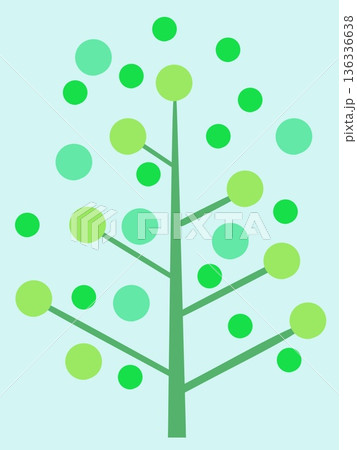 緑の若葉の木のイラスト 緑の若葉の木のイラスト 136336638