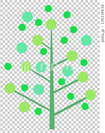緑の若葉の木のイラスト 緑の若葉の木のイラスト 136336638