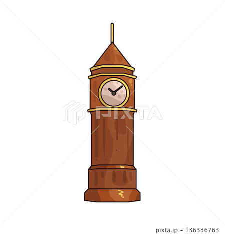 Illustration of clock tower 136336763