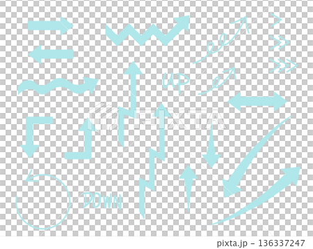 Set of various light blue arrows Set of various light blue arrows 136337247
