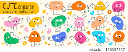 Cute blob elements. 136337297